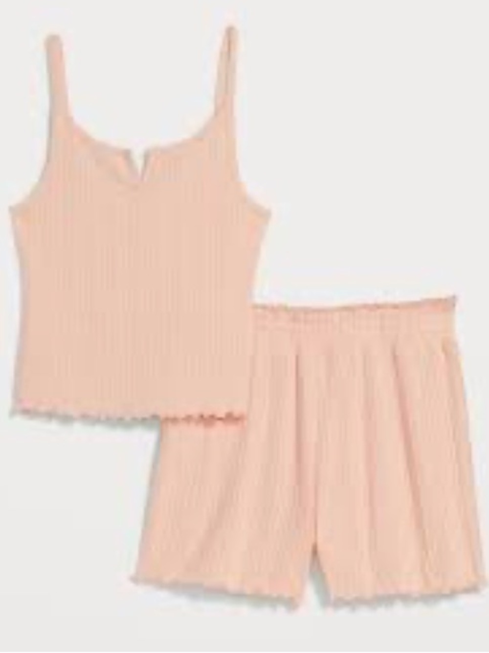 NWT Old Navy Women’s Ribbed Tank & Shorts Sleep Set in Light Peach XXL